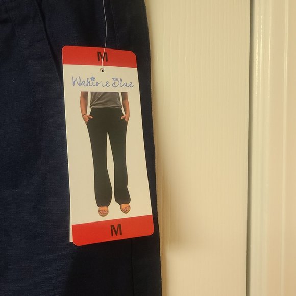 Wahine Blue Linen Pants Navy New with Tags - Picture 2 of 3